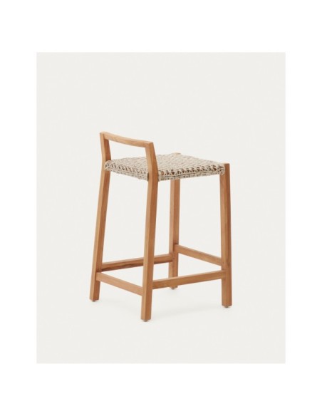 Taburete Giverola de madera maciza de teca 67,5 cm - Kave Home