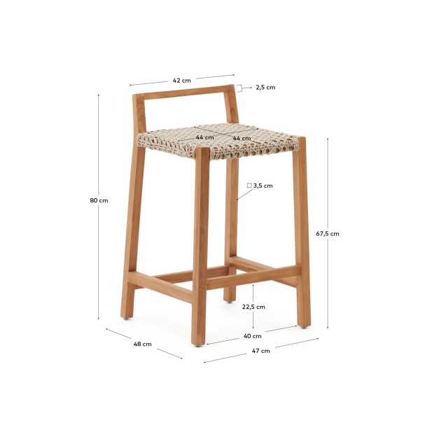 Taburete Giverola de madera maciza de...