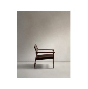 Butaca Jan de fibras de cuero reciclado marrón oscuro y... 2