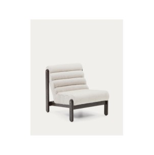 Butaca Magira de borreguito blanco y madera maciza roble...