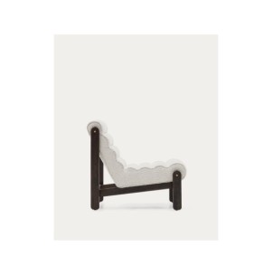 Butaca Magira de borreguito blanco y madera maciza roble... 2