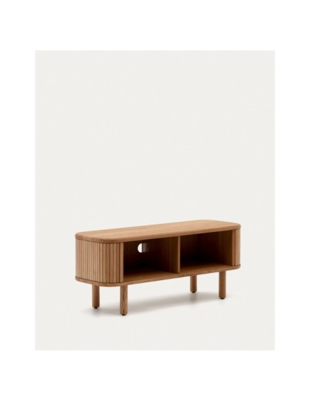 Mueble TV Mailen 2 puertas en chapa de fresno con acabado natural 120 x 50 cm - Kave Home