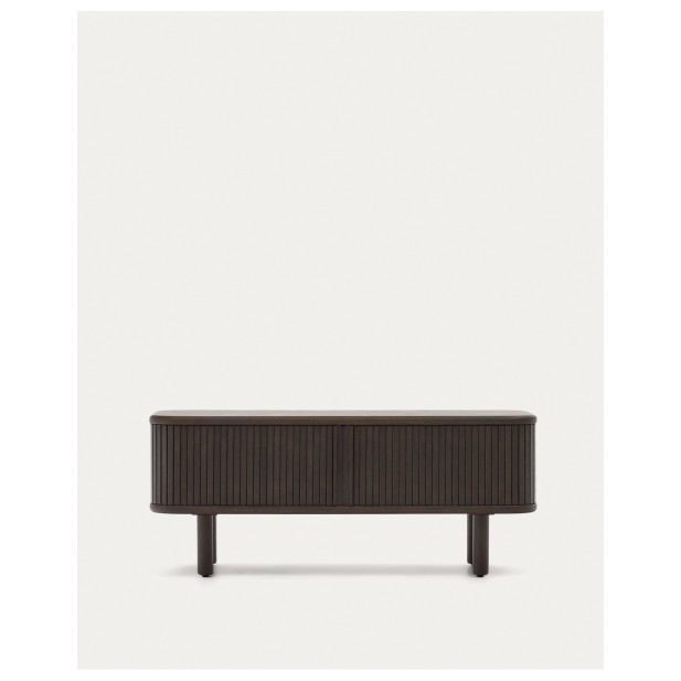 Mueble TV Mailen 2 puertas en chapa de fresno con acabado oscuro 120 x 50 cm - Kave Home