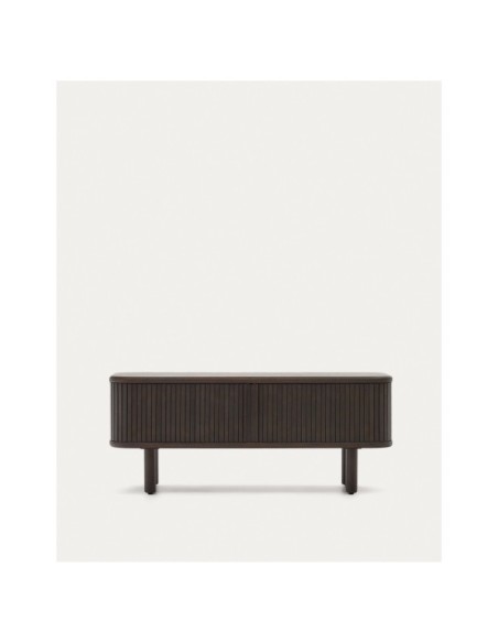 Mueble TV Mailen 2 puertas en chapa de fresno con acabado oscuro 120 x 50 cm - Kave Home