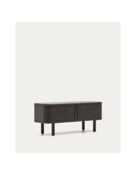 Mueble TV Mailen 2 puertas en chapa de fresno con acabado oscuro 120 x 50 cm - Kave Home