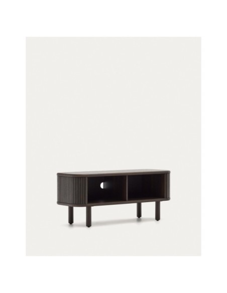 Mueble TV Mailen 2 puertas en chapa de fresno con acabado oscuro 120 x 50 cm - Kave Home