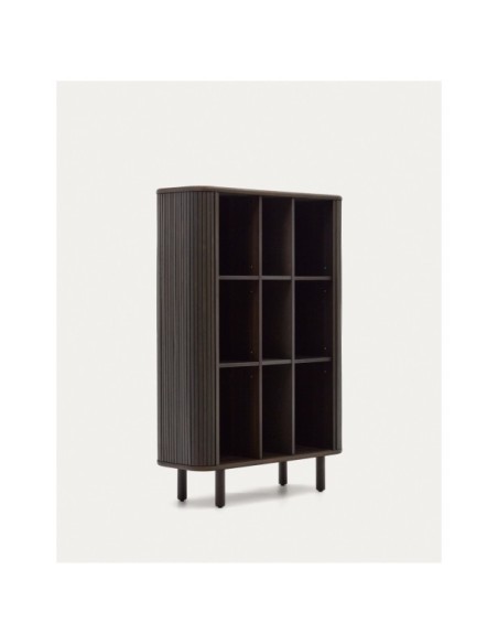 Aparador alto Mailen 2 puertas en chapa de fresno con acabado oscuro 110 x 160 cm - Kave Home