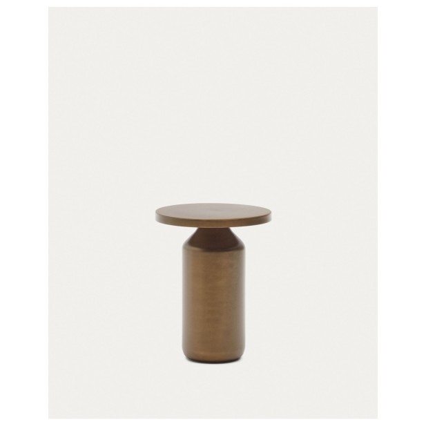 Mesa auxiliar redonda Malya de metal con acabado cobre Ø 40,5 cm - Kave Home