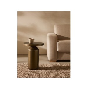 Mesa auxiliar redonda Malya de metal con acabado cobre Ø... 2