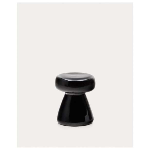 Mesa auxiliar Manya de cerámica negro Ø 38 cm - Kave Home