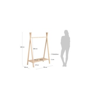 Burra tipi Maralis de madera maciza de haya 148 x 50 cm -... 2