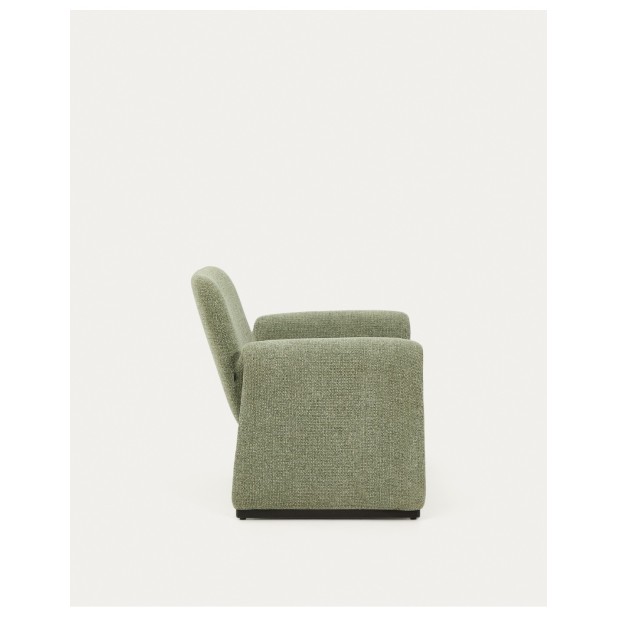 Butaca Melvia de chenilla verde -...