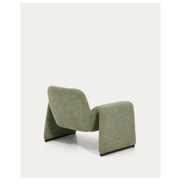 Butaca Melvia de chenilla verde -...