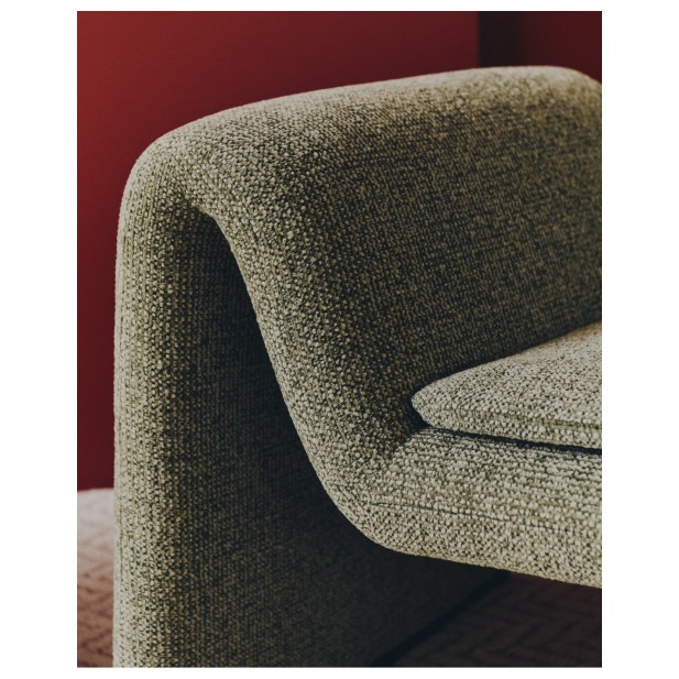 Butaca Melvia de chenilla verde -...