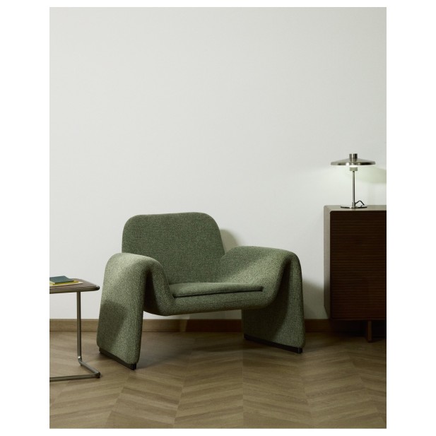 Butaca Melvia de chenilla verde -...