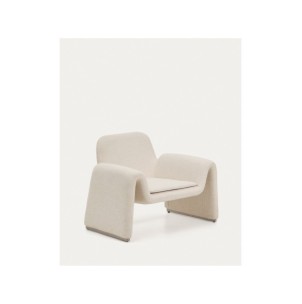 Butaca Melvia de chenilla beige - Kave Home