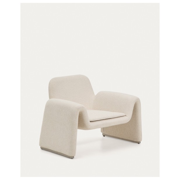 Butaca Melvia de chenilla beige - Kave Home