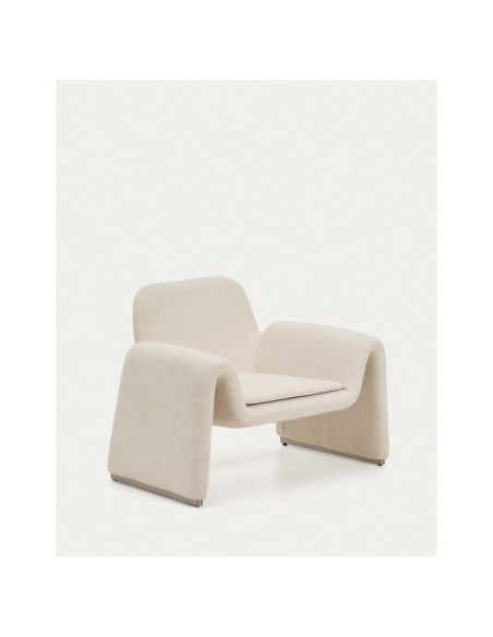 Butaca Melvia de chenilla beige - Kave Home