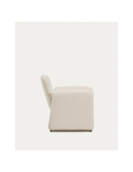 Butaca Melvia de chenilla beige - Kave Home