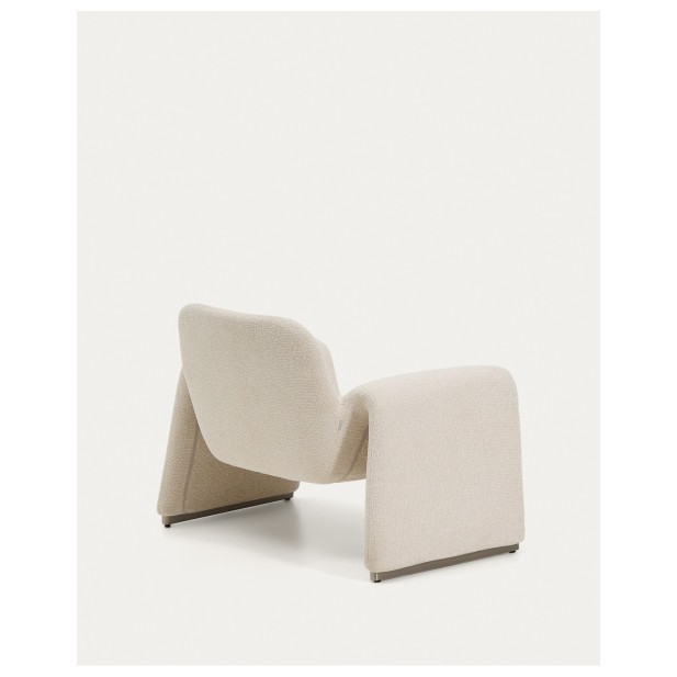 Butaca Melvia de chenilla beige -...
