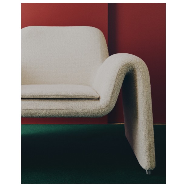 Butaca Melvia de chenilla beige -...