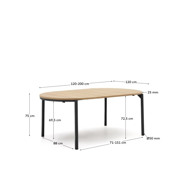 Mesa extensible redonda Montuiri...