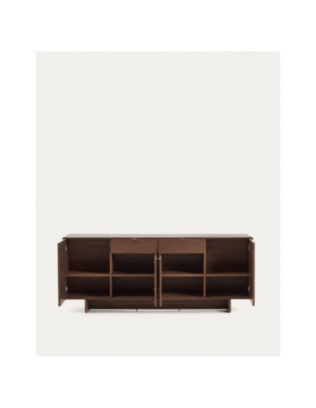 Aparador Norlen 4 puertas y 2 cajones de chapa de nogal FSC Mix Credit 194,5 x 78 cm - Kave Home