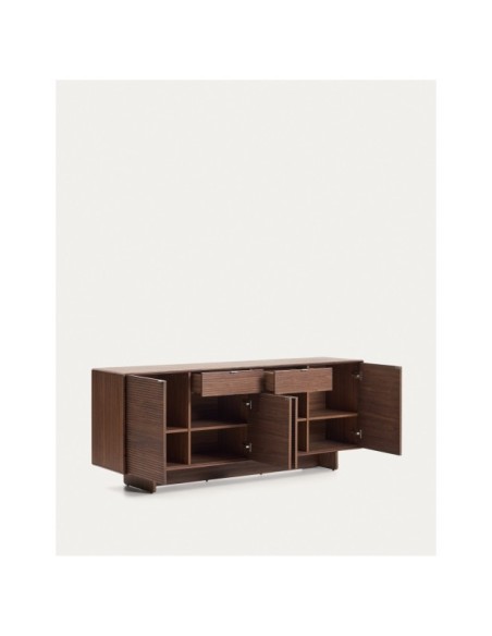 Aparador Norlen 4 puertas y 2 cajones de chapa de nogal FSC Mix Credit 194,5 x 78 cm - Kave Home