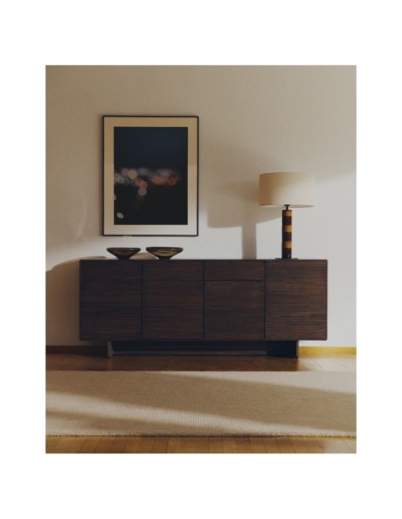 Aparador Norlen 4 puertas y 2 cajones de chapa de nogal FSC Mix Credit 194,5 x 78 cm - Kave Home