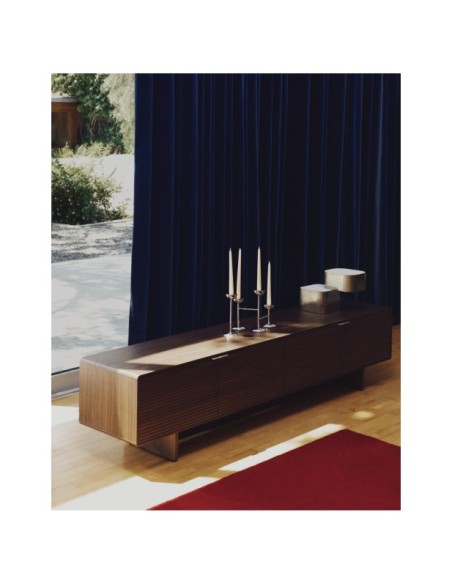 Mueble TV Norlen 4 puertas de chapa de nogal FSC Mix Credit 200 x 46 cm - Kave Home