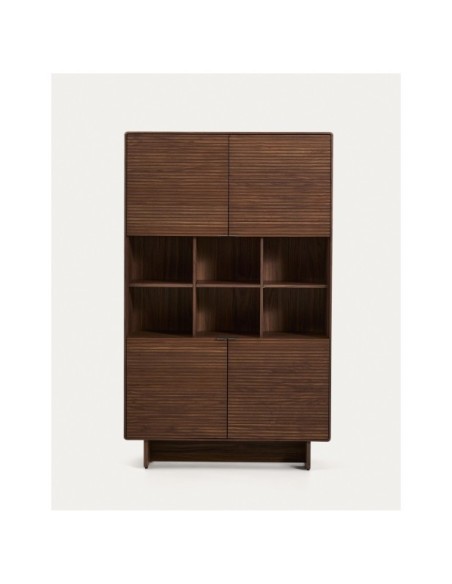 Aparador alto Norlen 4 puertas de chapa de nogal FSC Mix Credit 100 x 163 cm - Kave Home