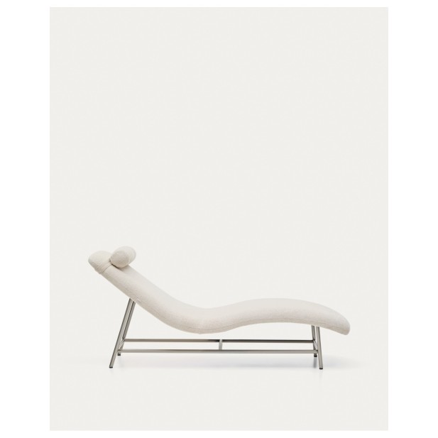 Diván Osla de chenilla beige y patas...