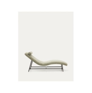 Diván Osla de chenilla verde y patas de acero inoxidable... 2