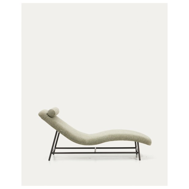 Diván Osla de chenilla verde y patas...