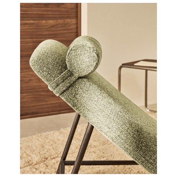 Diván Osla de chenilla verde y patas...