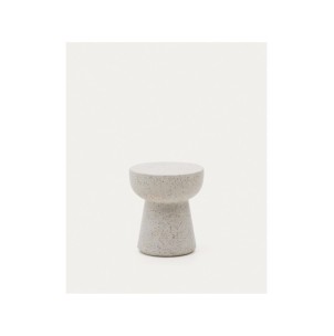 Mesa auxiliar Pada de terrazo blanco Ø 40 cm - Kave Home