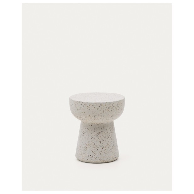 Mesa auxiliar Pada de terrazo blanco Ø 40 cm - Kave Home