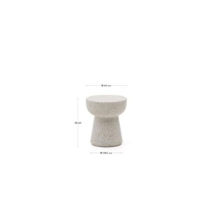 Mesa auxiliar Pada de terrazo blanco Ø 40 cm - Kave Home 2