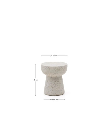 Mesa auxiliar Pada de terrazo blanco Ø 40 cm - Kave Home