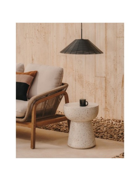 Mesa auxiliar Pada de terrazo blanco Ø 40 cm - Kave Home