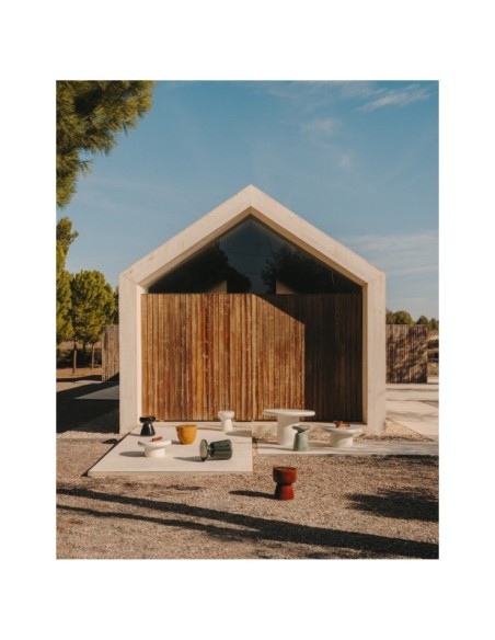 Mesa auxiliar Pada de terrazo blanco Ø 40 cm - Kave Home