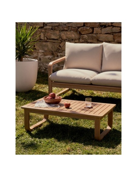 Mesa de centro exterior Sacaleta de madera maciza de eucalipto 100 x 60 cm FSC 100% - Kave Home