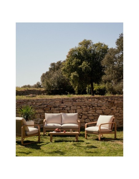 Mesa de centro exterior Sacaleta de madera maciza de eucalipto 100 x 60 cm FSC 100% - Kave Home