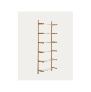 Estantería modular Sitra 6 baldas de cristal y madera...