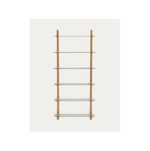Estantería modular Sitra 6 baldas de cristal y madera... 2