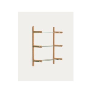 Estantería modular Sitra 3 baldas de cristal y madera...
