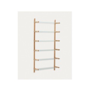 Estantería modular Sitra 6 baldas de cristal y madera...