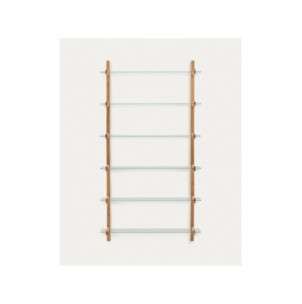 Estantería modular Sitra 6 baldas de cristal y madera... 2