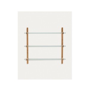 Estantería modular Sitra 3 baldas de cristal y madera... 2