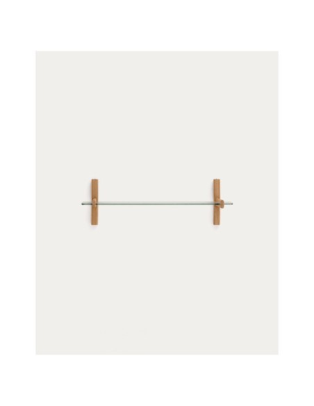 Estantería modular Sitra 1 balda de cristal y madera maciza roble 90 cm FSC Mix Credit - Kave Home